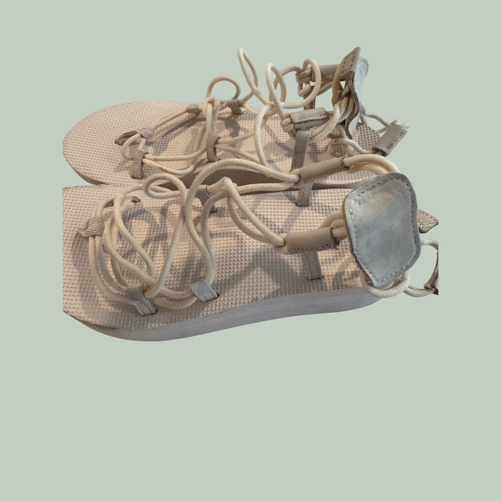 Teva Voya Infinity Sandals Cream Tan Strappy Gladiator Womens 5